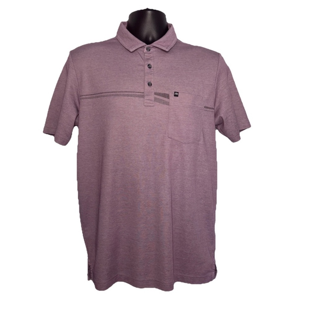Travis Mathew Shirt Men’s M Purple Golf Polo With Pocket Style # 1MV134